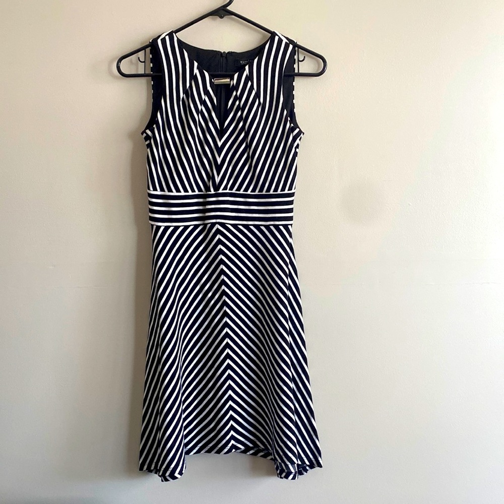 White House Black Market • striped sleeveless dress - Picture 1 of 5